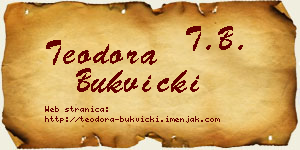 Teodora Bukvički vizit kartica